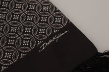 Load image into Gallery viewer, Dolce &amp; Gabbana Brown Geometric Patterned Shawl Wrap Fringe Scarf
