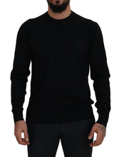 Load image into Gallery viewer, Dolce &amp; Gabbana Black Virgin Wool Crewneck Pullover  Sweater
