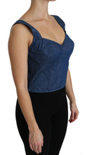 Load image into Gallery viewer, Dolce &amp; Gabbana Elegant Sleeveless Bustier Top in Blue
