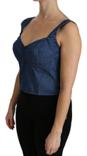 Load image into Gallery viewer, Dolce &amp; Gabbana Elegant Sleeveless Bustier Top in Blue
