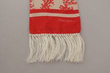 Load image into Gallery viewer, Dolce &amp; Gabbana Elegant Silk Men&#39;s Scarf Wrap - Red Coral Print
