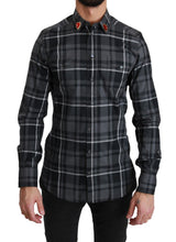 Load image into Gallery viewer, Dolce &amp; Gabbana Elegant Gray Checkered Martini Dress Shirt
