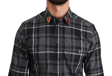 Load image into Gallery viewer, Dolce &amp; Gabbana Elegant Gray Checkered Martini Dress Shirt
