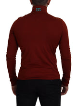 Load image into Gallery viewer, Dolce &amp; Gabbana Elegant Maroon Collar Zip Sweater
