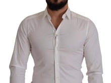 Load image into Gallery viewer, Dolce &amp; Gabbana White Stretch GOLD Slim Fit Dress Shirt
