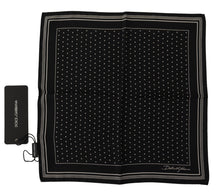 Load image into Gallery viewer, Dolce &amp; Gabbana Black Polka Dots DG Logo Square Handkerchief
