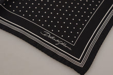 Load image into Gallery viewer, Dolce &amp; Gabbana Black Polka Dots DG Logo Square Handkerchief
