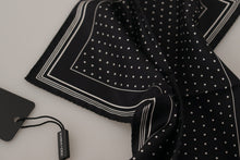 Load image into Gallery viewer, Dolce &amp; Gabbana Black Polka Dots DG Logo Square Handkerchief
