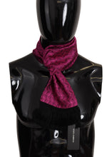 Load image into Gallery viewer, Dolce &amp; Gabbana Magenta Geometric Patterned Shawl Fringe Silk Scarf
