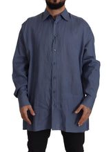 Load image into Gallery viewer, Dolce &amp; Gabbana Elegant Dark Blue Linen Dress Shirt
