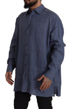 Load image into Gallery viewer, Dolce &amp; Gabbana Elegant Dark Blue Linen Dress Shirt
