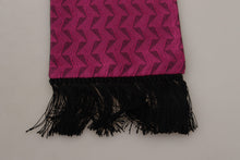 Load image into Gallery viewer, Dolce &amp; Gabbana Magenta Geometric Patterned Shawl Fringe Silk Scarf

