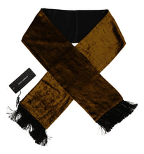 Load image into Gallery viewer, Dolce &amp; Gabbana Brown Mens Shawl Warm Neck Wrap Fringe Silk Scarf
