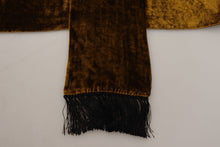 Load image into Gallery viewer, Dolce &amp; Gabbana Brown Mens Shawl Warm Neck Wrap Fringe Silk Scarf

