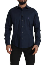 Load image into Gallery viewer, Roberto Cavalli Navy Elegance Cotton Dress Shirt
