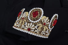 Load image into Gallery viewer, Dolce &amp; Gabbana Elegant Black Slim Fit Dress Shirt with Crown Embroidery
