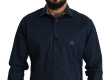 Load image into Gallery viewer, Roberto Cavalli Navy Elegance Cotton Dress Shirt
