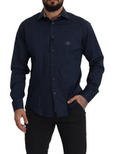 Load image into Gallery viewer, Roberto Cavalli Navy Elegance Cotton Dress Shirt
