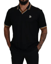 Load image into Gallery viewer, Dolce &amp; Gabbana Elegant Black Silk Polo T-Shirt
