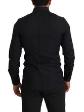 Load image into Gallery viewer, Dolce &amp; Gabbana Black Cotton GOLD Slim Fit Dress Shirt
