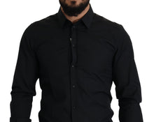 Load image into Gallery viewer, Dolce &amp; Gabbana Black Cotton GOLD Slim Fit Dress Shirt
