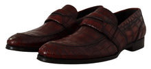 Load image into Gallery viewer, Dolce &amp; Gabbana Exotic Croc Leather Bordeaux Loafers
