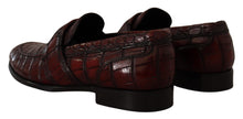 Load image into Gallery viewer, Dolce &amp; Gabbana Exotic Croc Leather Bordeaux Loafers
