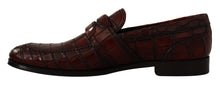 Load image into Gallery viewer, Dolce &amp; Gabbana Exotic Croc Leather Bordeaux Loafers
