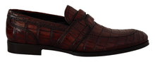 Load image into Gallery viewer, Dolce &amp; Gabbana Exotic Croc Leather Bordeaux Loafers
