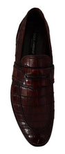 Load image into Gallery viewer, Dolce &amp; Gabbana Exotic Croc Leather Bordeaux Loafers
