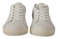 Load image into Gallery viewer, Dolce &amp; Gabbana Elegant White and Blue Low-Top Leather Sneakers
