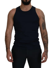 Load image into Gallery viewer, Dolce &amp; Gabbana Blue Cotton Sleeveless Logo Men T-shirt
