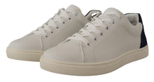 Load image into Gallery viewer, Dolce &amp; Gabbana Elegant White and Blue Low-Top Leather Sneakers
