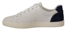 Load image into Gallery viewer, Dolce &amp; Gabbana Elegant White and Blue Low-Top Leather Sneakers
