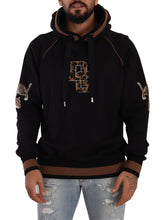 Load image into Gallery viewer, Dolce &amp; Gabbana Black Brown Leopard Cotton Hooded Pullover Sweater
