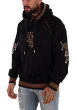 Load image into Gallery viewer, Dolce &amp; Gabbana Black Brown Leopard Cotton Hooded Pullover Sweater
