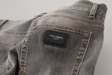 Load image into Gallery viewer, Dolce &amp; Gabbana Elegant Gray Washed Cotton Stretch Jeans
