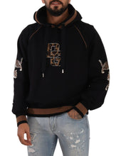 Load image into Gallery viewer, Dolce &amp; Gabbana Black Brown Leopard Cotton Hooded Pullover Sweater
