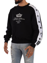 Load image into Gallery viewer, Dolce &amp; Gabbana Black Cotton Crewneck Crown 1984 Stars Pullover Black
