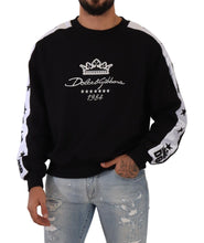 Load image into Gallery viewer, Dolce &amp; Gabbana Black Cotton Crewneck Crown 1984 Stars Pullover Black
