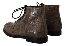 Load image into Gallery viewer, Dolce &amp; Gabbana Elegant Crocodile Derby Brogue Boots
