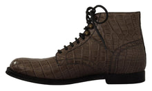 Load image into Gallery viewer, Dolce &amp; Gabbana Elegant Crocodile Derby Brogue Boots
