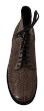 Load image into Gallery viewer, Dolce &amp; Gabbana Elegant Crocodile Derby Brogue Boots
