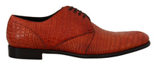 Load image into Gallery viewer, Dolce &amp; Gabbana Exotic Orange Croc Leather Laceup Dress Shoes
