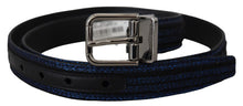 Load image into Gallery viewer, Dolce &amp; Gabbana Elegant Blue Jacquard Leather Belt
