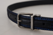 Load image into Gallery viewer, Dolce &amp; Gabbana Elegant Blue Jacquard Leather Belt
