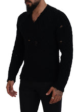 Load image into Gallery viewer, Dolce &amp; Gabbana Elegant Black Wool-Blend V-Neck Sweater
