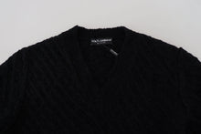 Load image into Gallery viewer, Dolce &amp; Gabbana Elegant Black Wool-Blend V-Neck Sweater
