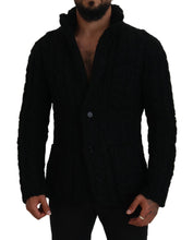Load image into Gallery viewer, Dolce &amp; Gabbana Elegant Black Wool-Cashmere Blend Cardigan
