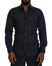 Load image into Gallery viewer, Dolce &amp; Gabbana Elegant Slim Fit Dark Blue Dress Shirt
